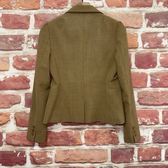 Shelli Segal Blazer Women's 6 Brown Pouch Pocket Career Work Office Button Front - Picture 4 of 8